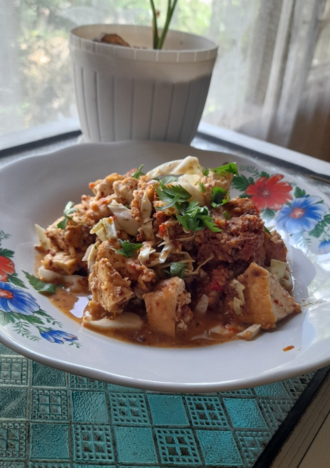 Foto resep Tahu tempe goreng bumbu kacang