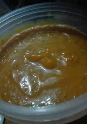 Una foto de Sopa crema de zapallo y zanahorias