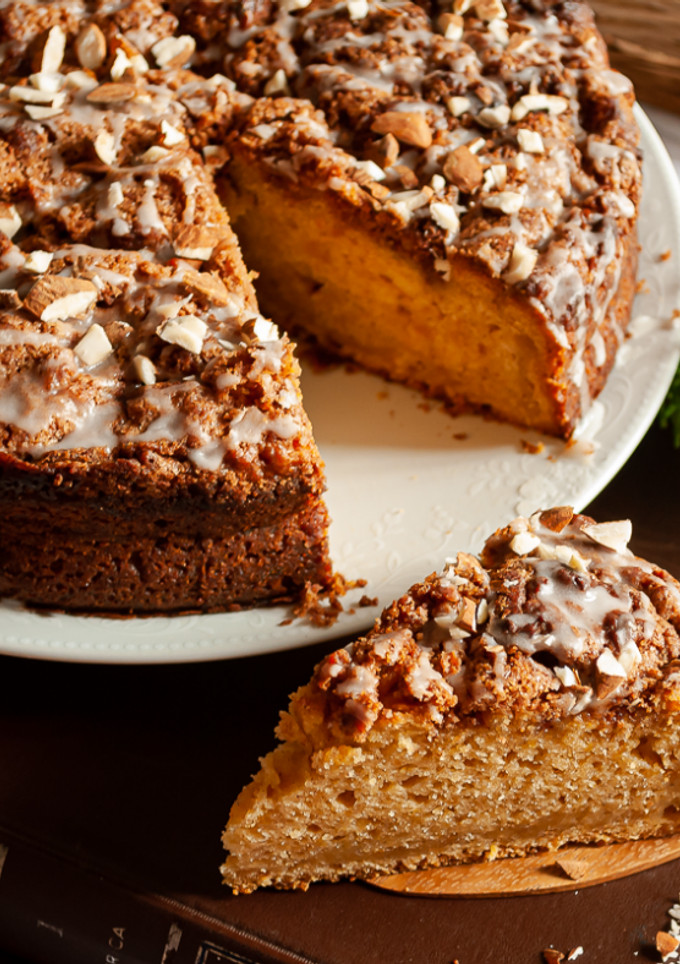 Foto de Bolo cinnamon roll de batata doce