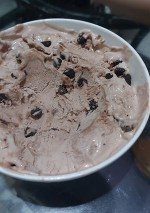 Foto resep Es Krim Coklat Chocochips Homemade