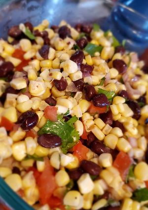 A picture of Corn and Black bean salsa.