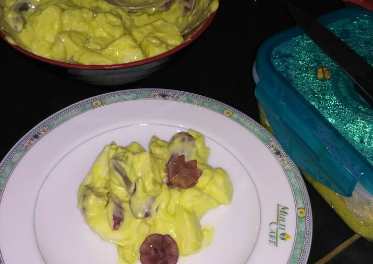 Langkah Mudah Menyiapkan Fruit Salad with Avocado Dressing Menggugah Selera
