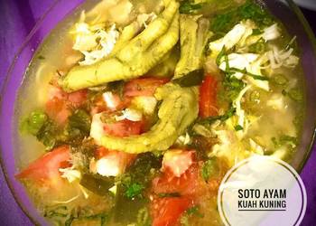 Mudah Cepat Memasak Soto Ayam Kuah Kuning Segar Ala Warteg