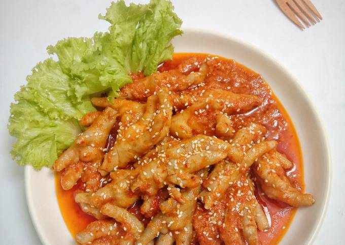 Resep Ceker Pedas Korea Maeun Dakbal Oleh Adelia Firdaus Cookpad