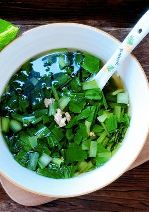 Hình của món Canh cải thìa nấu thịt xay.