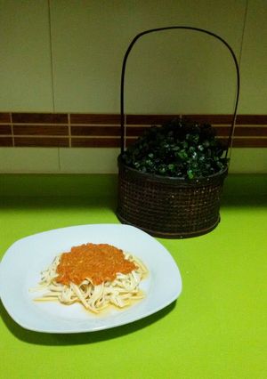 Foto principal de Tallarines con atún con thermomix