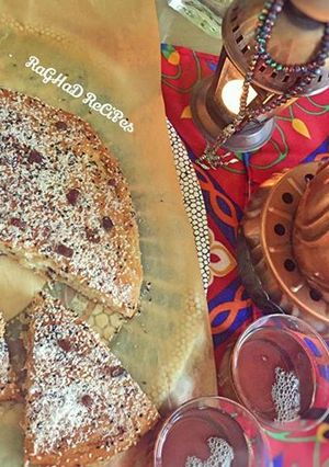 صورة لوصفة معروك رمضان بحشوة الجبن والجوز والزبيب