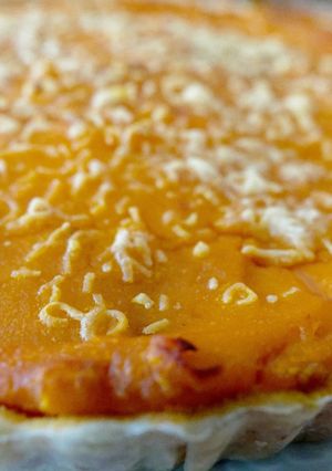 Une photo de Tarte potimarron lardons fumés