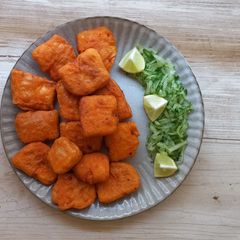 A picture of Water chestnut flour Paneer pakoda vrat special.