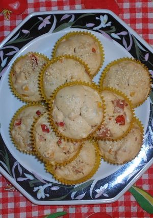 Una foto de Muffins de elote y pimiento
