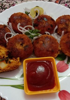 A picture of Cheese poha cutles.