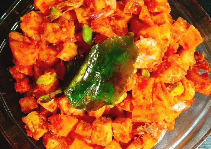 Standar Resep gampang membuat Sambel Goreng Tahu Udang Pete hidangan Idul Fitri  lezat