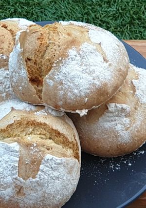 Foto di Panini di farro con bevanda di avena senza lievito