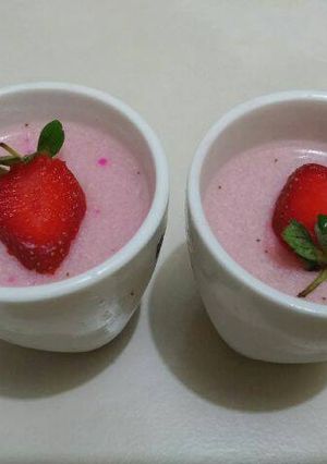 Foto resep Puding Stroberi tanpa telur
