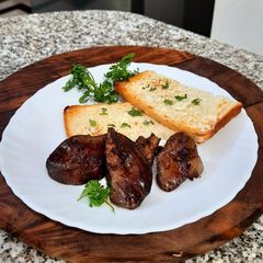 A picture of Deviled Chicken Liver with herbed Cheese Toast.
