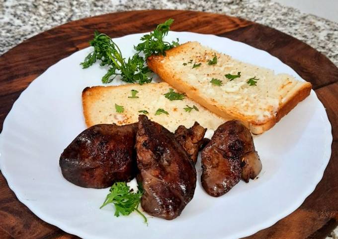 Steps to Make Homemade Deviled Chicken Liver with herbed Cheese Toast