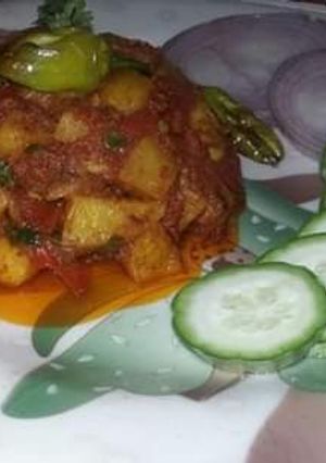 A picture of Fry Allu ka salan.