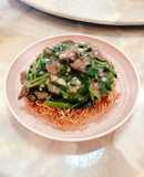 Mì xào dòn bằng nồi chiên không dầu