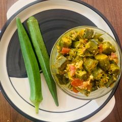 Vindi Rasamy (Okra in Rasam Flavour) A picture of Vindi Rasamy (Okra in Rasam Flavour).