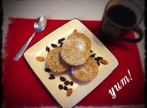 Una foto de Panqués de plátano con avena y almendras
