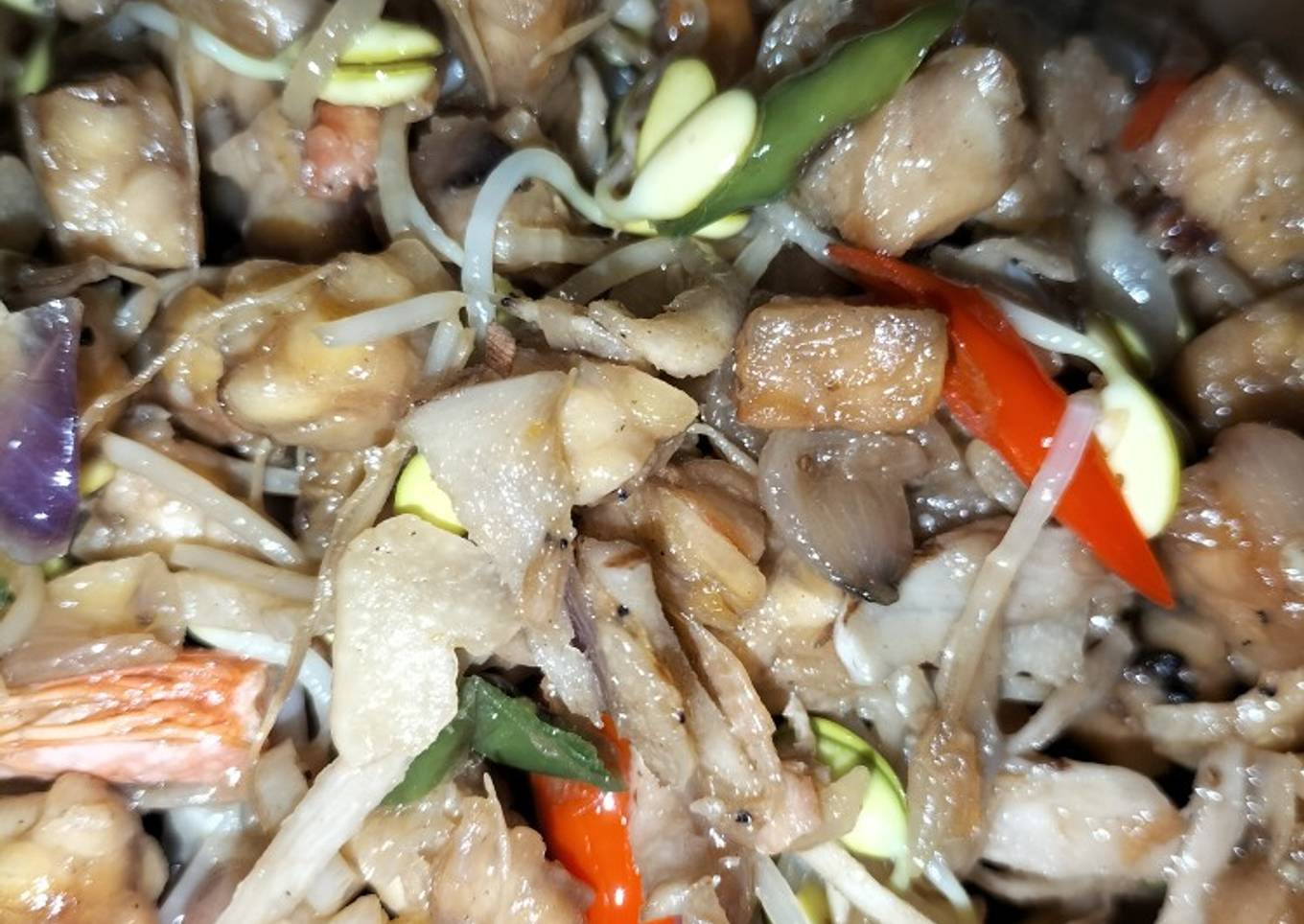Oseng lengkuas kecambah tempe