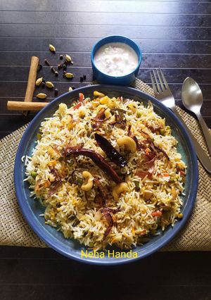A picture of Veg biryani.