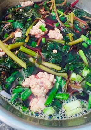Hình của món Canh rau dền thịt băm.