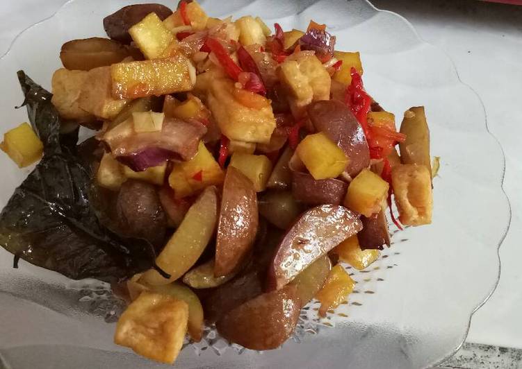 Oseng jengkol tahu kentang