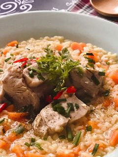 Hình của món Nui Nhỏ Nấu Sườn Heo Cà Rốt.