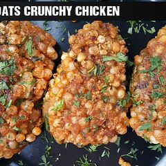 A picture of Sabudana (tapioca) oats crunchy chicken.