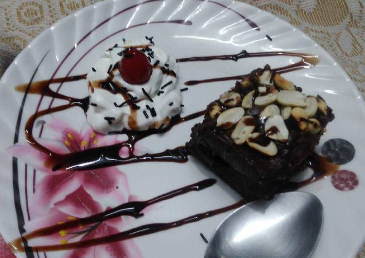 Recipe of Quick Chocolate and peanut fudge brownie