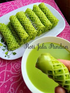 Gambar Roti Jala Pandan Bersama Sos Manis