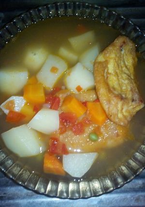 Una foto de Pescado forrado en su jugo