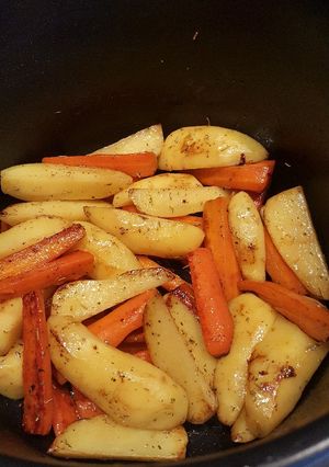 Une photo de Carotte - Pomme de terre rissolées au Cookeo