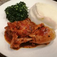 A picture of Pap and chicken stew.