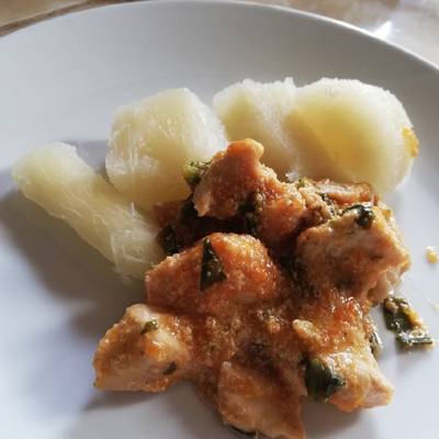 Yuca con pollo Receta de sher- Cookpad