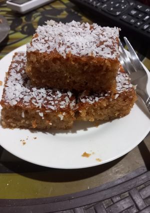 صورة لوصفة بسبوسة التمر والقرفه
