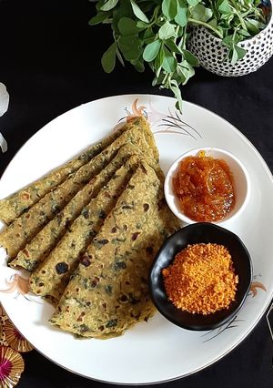 खमंग मेथी पराठा (methi paratha recipe in marathi) रेसिपी चे मुख्य फोटो