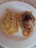 Puré de manzanas con pavo asado