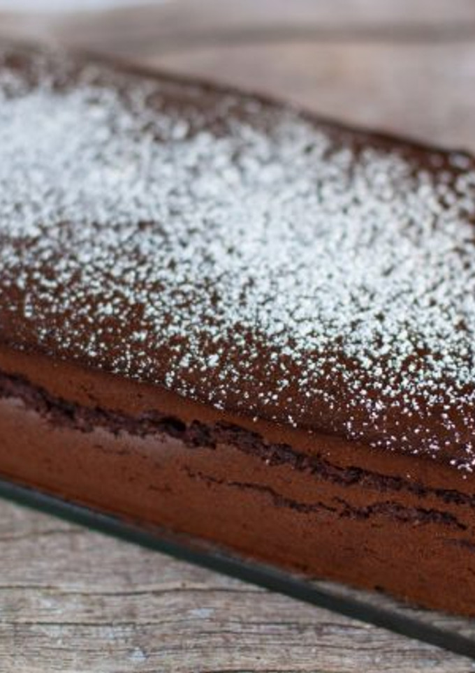 Una foto de Bizcocho vegano de soja, cacao y nueces