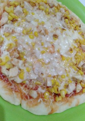 Foto resep Thin Pizza Teflon (Topping ayam jagung)