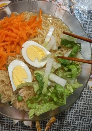 Una foto de Ramen de Mariscos Intervenido al Estilo Coreano