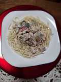 "Verduras Salteadas c/Champiñones a la crema y Spaghetti"😋