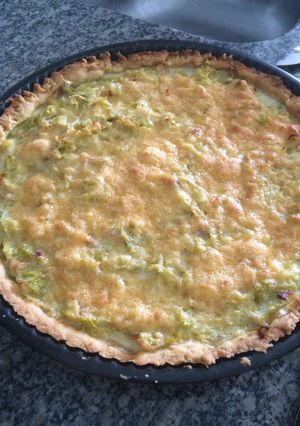 Una foto de Pastel de ajo porro(puerros)