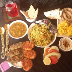 A picture of Sindhi traditional Plate Methi Pulao Sai bhaji.