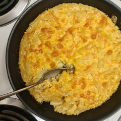 A picture of Baked mac and cheese.