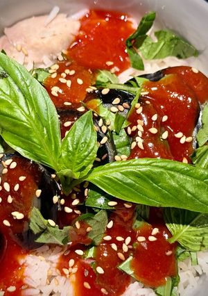 Hình của món Cơm Chiên Gà Xé Topping Trứng Bắc Thảo.
