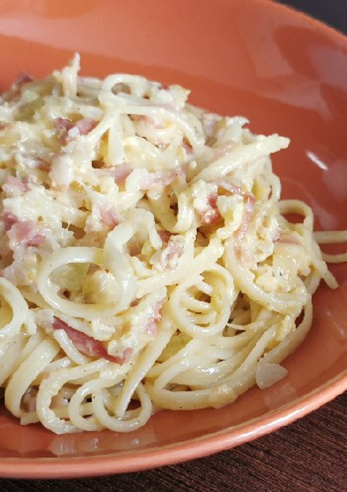 Una foto de Spaghettis a la carbonara