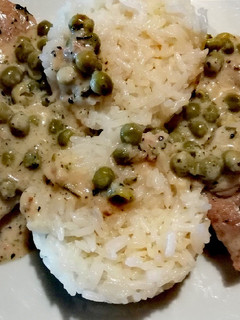 Tejszínes - zöldborsós szűzérme recept fotója