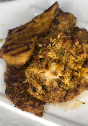 A picture of Pan grilled chicken breast.